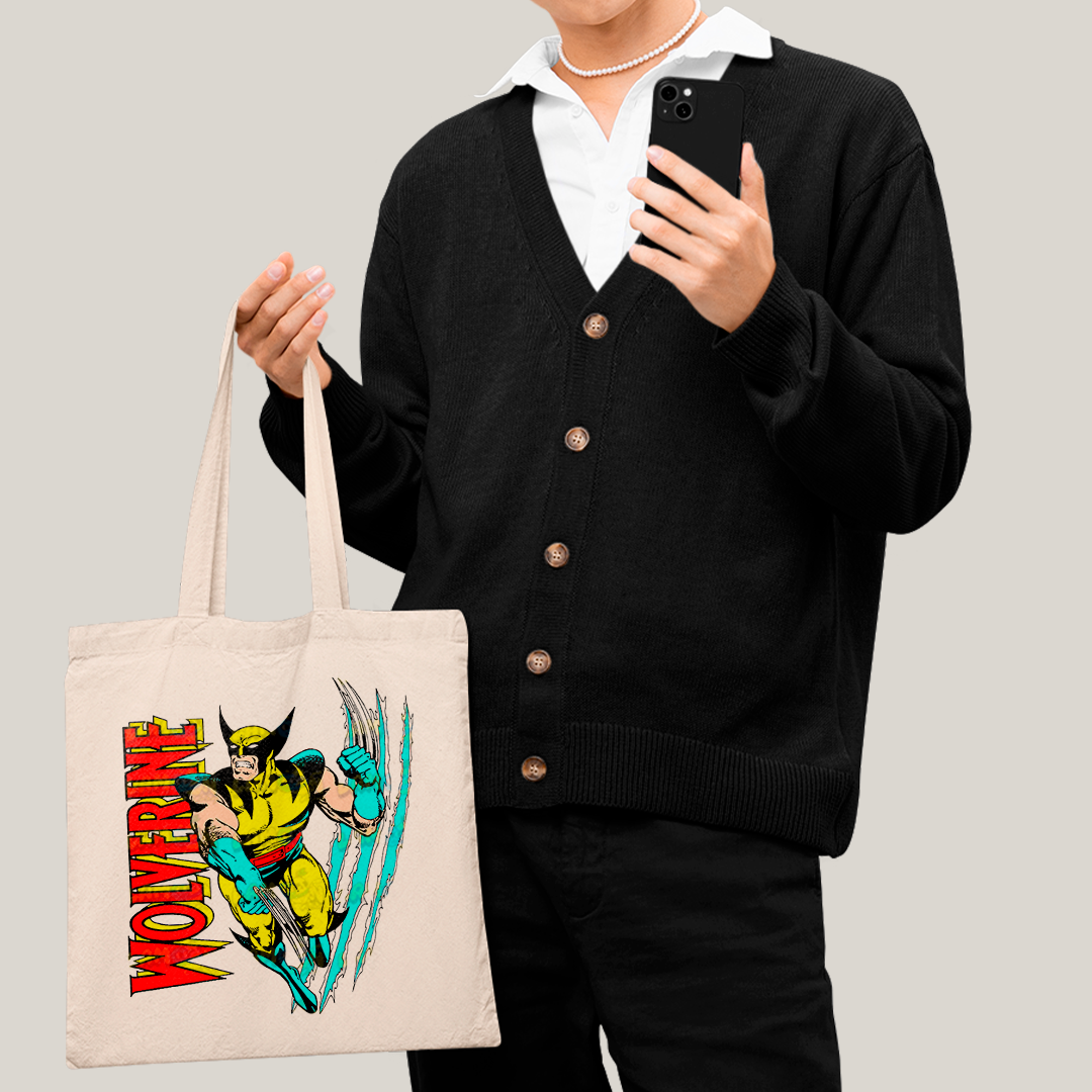 Sacola Ecobag Bolsa 38X40 Algodão- Wolverine Quadrinhos x men