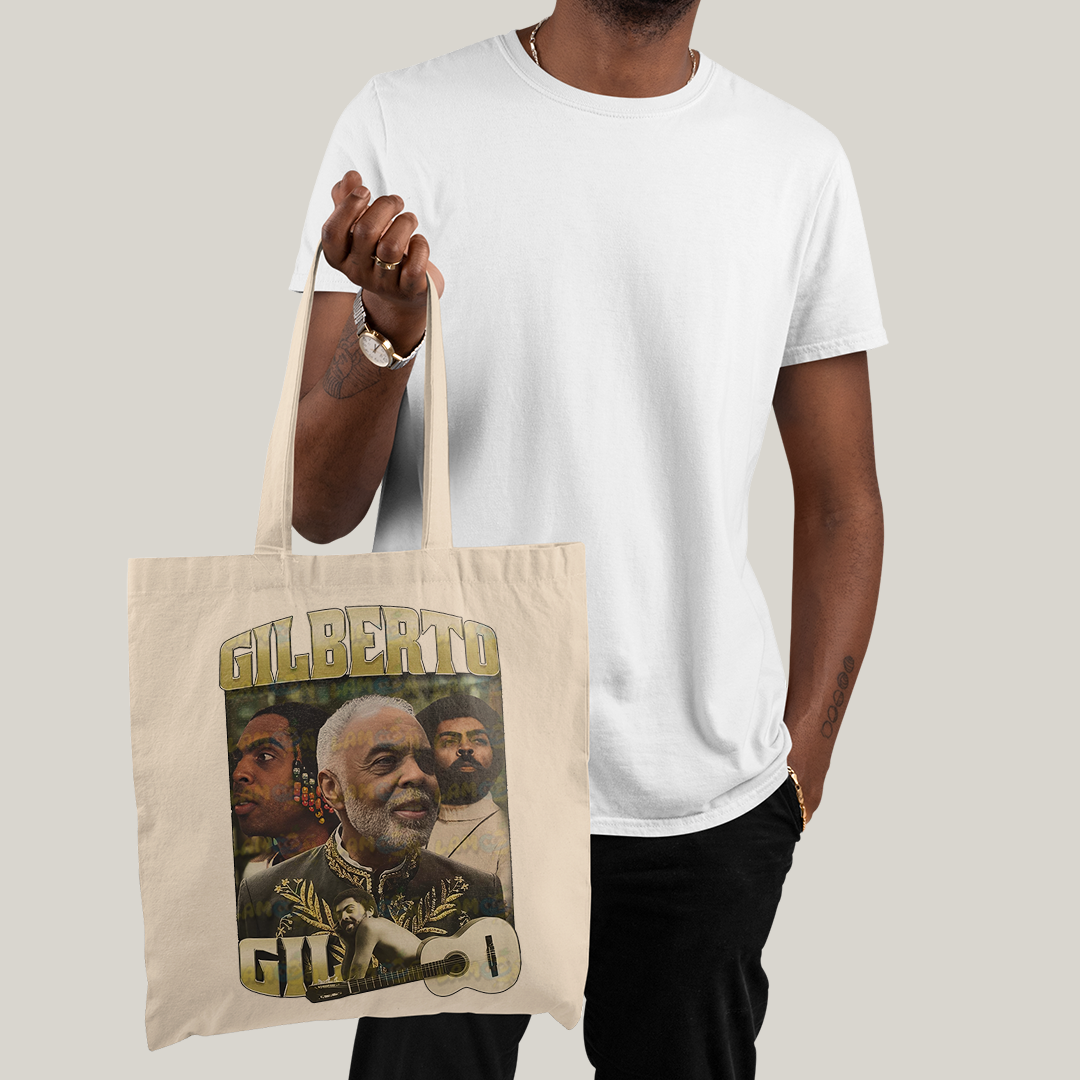 Sacola Ecobag Bolsa 38X40 Algodão- Gilberto GIl cantor brasileiro