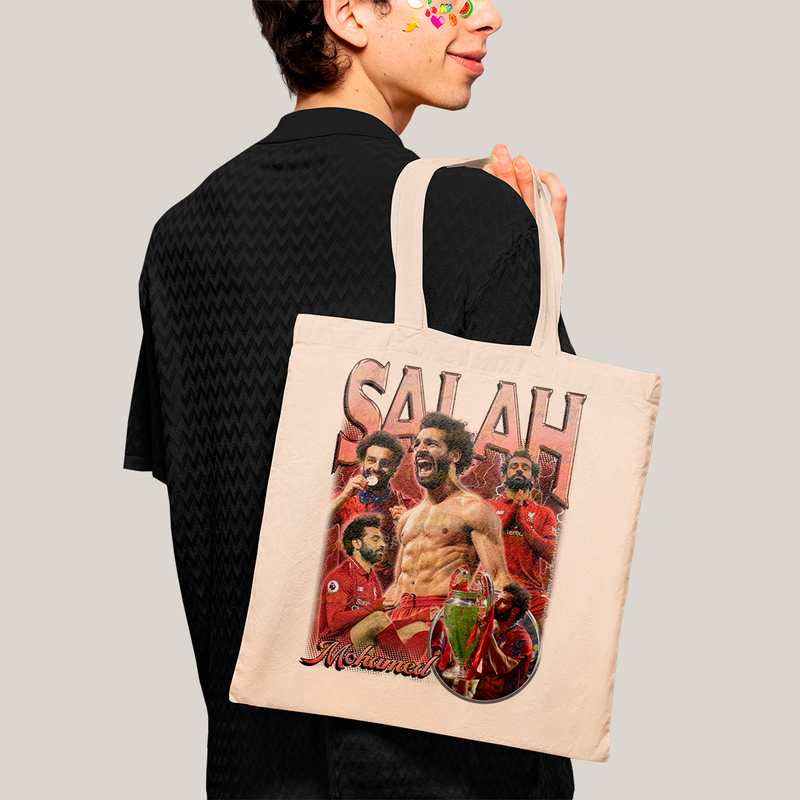 Sacola Ecobag Bolsa 38X40 Algodão-  Mohamed Salah jogador de futebol