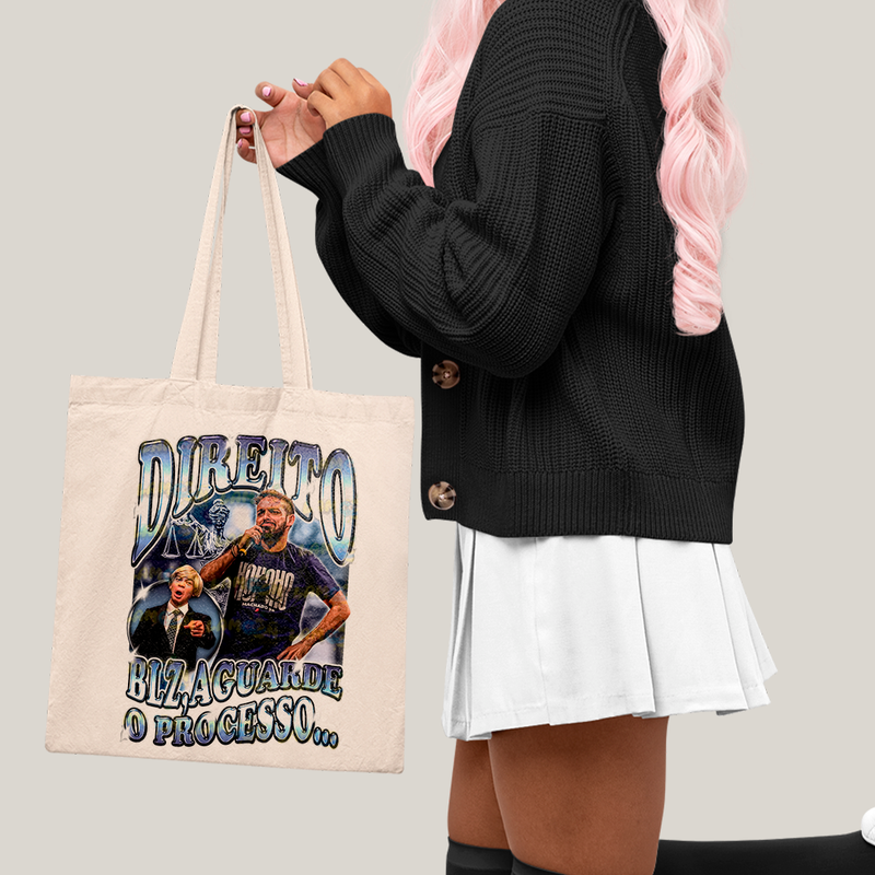 Sacola Ecobag Bolsa 38X40 Algodão- Direito Meme  advogado paloma blz aguarde o processo