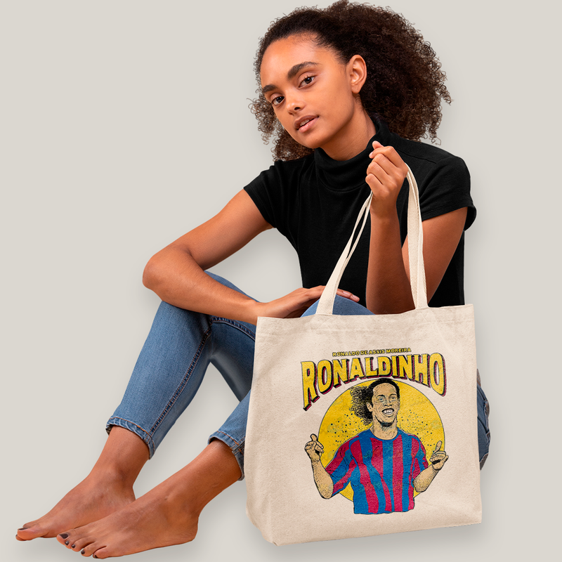 Sacola Ecobag Bolsa 38X40 Algodão Ronaldinho de Assis Moreira