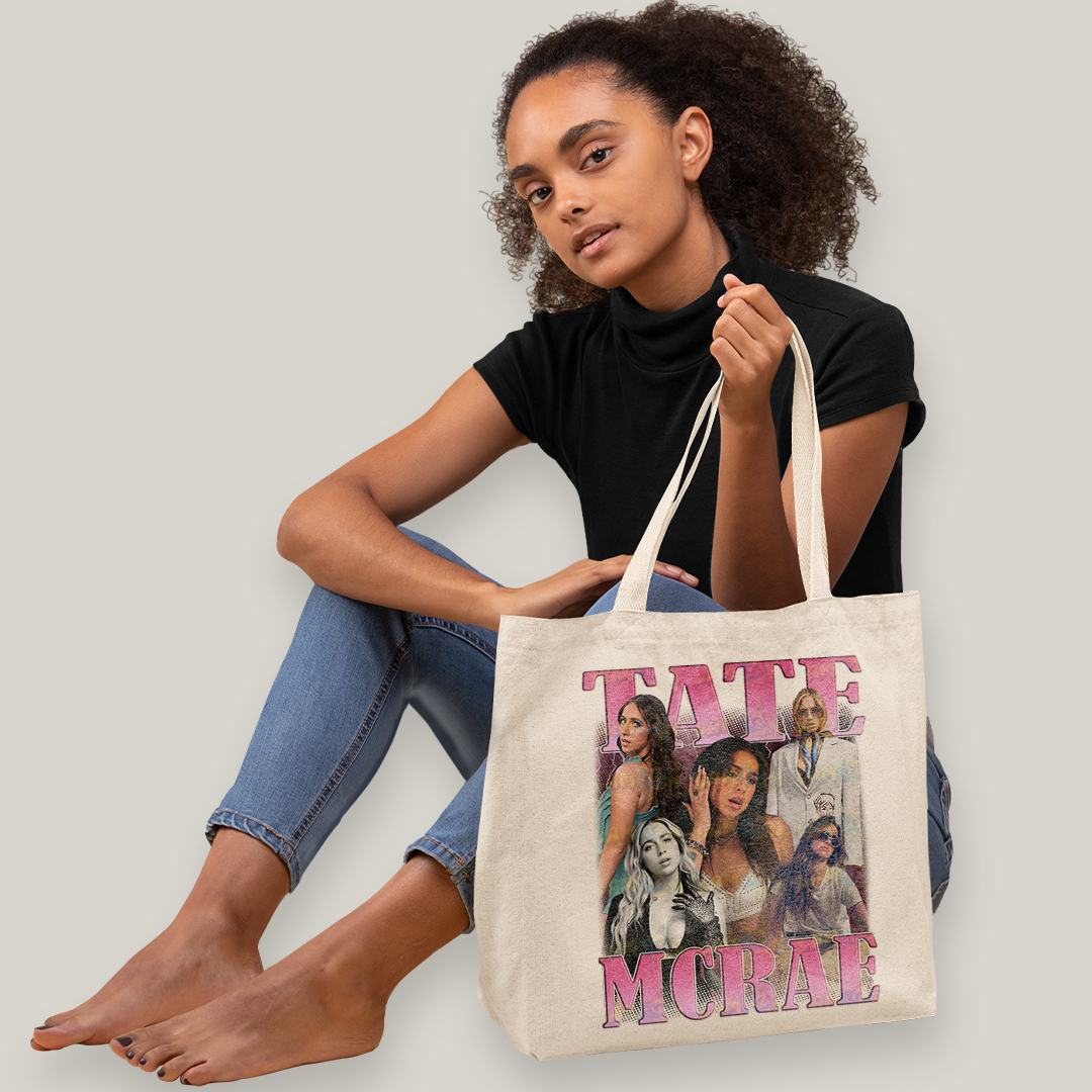 Sacola Ecobag Bolsa 38X40 Algodão Tate Mcrae Cantora pop rosa