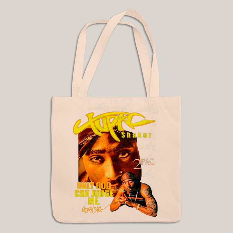 Sacola Ecobag Bolsa 38X40 Algodão Tupac 2pac Shakur Amarelo