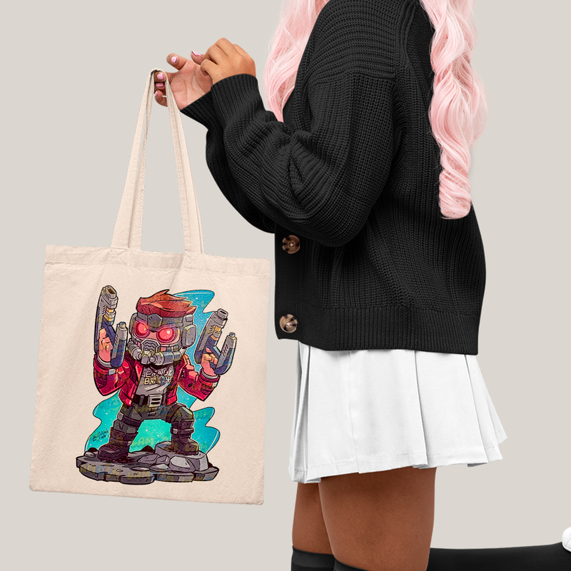 Sacola Ecobag Bolsa 38X40 Algodão- Star Lord Cartoon Peter Quill marvel guardioes da galaxia Chris Pratt