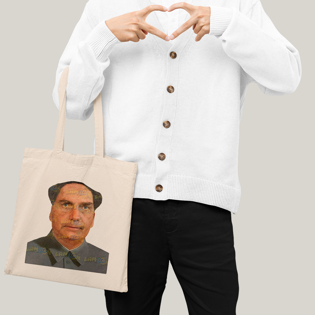 Sacola Ecobag Bolsa 38X40 Algodão- jair Messias Bolsonaro Dong Meme presidente do brasil