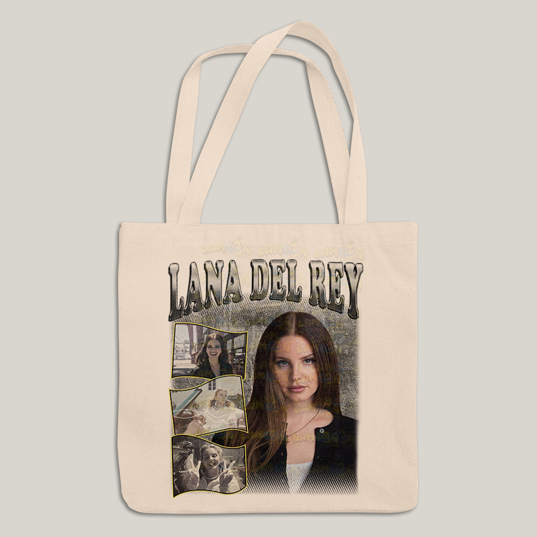 Sacola Ecobag Bolsa 38X40 Algodão Lana Del Rey Prateado