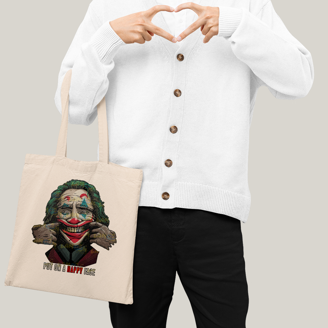 Sacola Ecobag Bolsa 38X40 Algodão Put On a Happy Face coringa joker