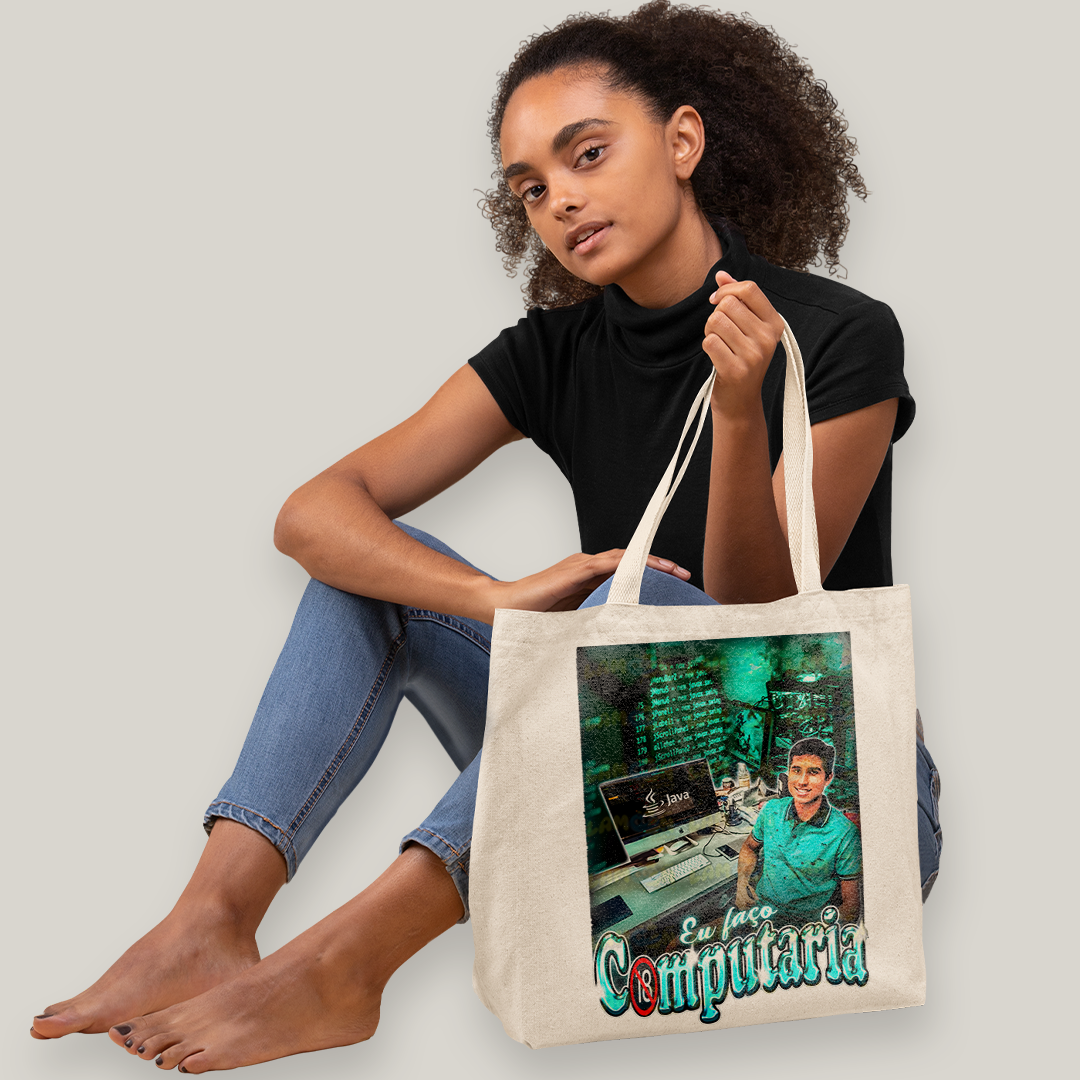 Sacola Ecobag Bolsa 38X40 Algodão-Eu Faço Computaria Matue Meme computação