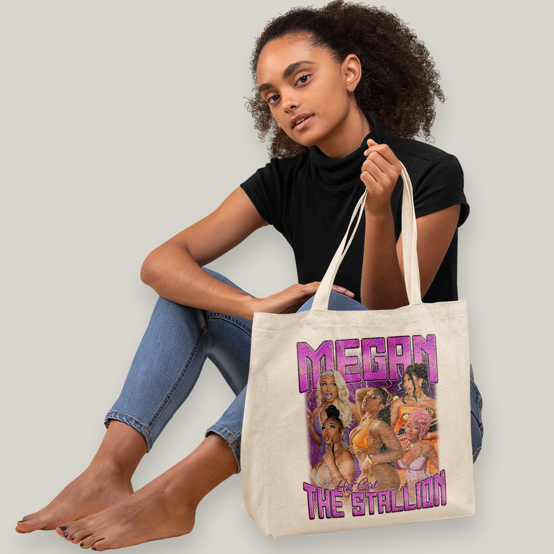 Sacola Ecobag Bolsa 38X40 Algodão-  Hot Girl Megan Thee Stallion cantora pop