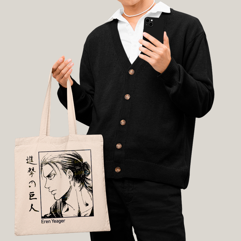 Sacola Ecobag Bolsa 38X40 Algodão Attack on Titan Eren