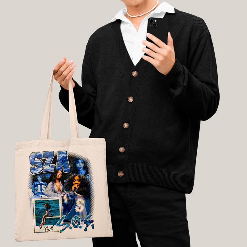 Sacola Ecobag Bolsa 38X40 Algodão- SZA Azul