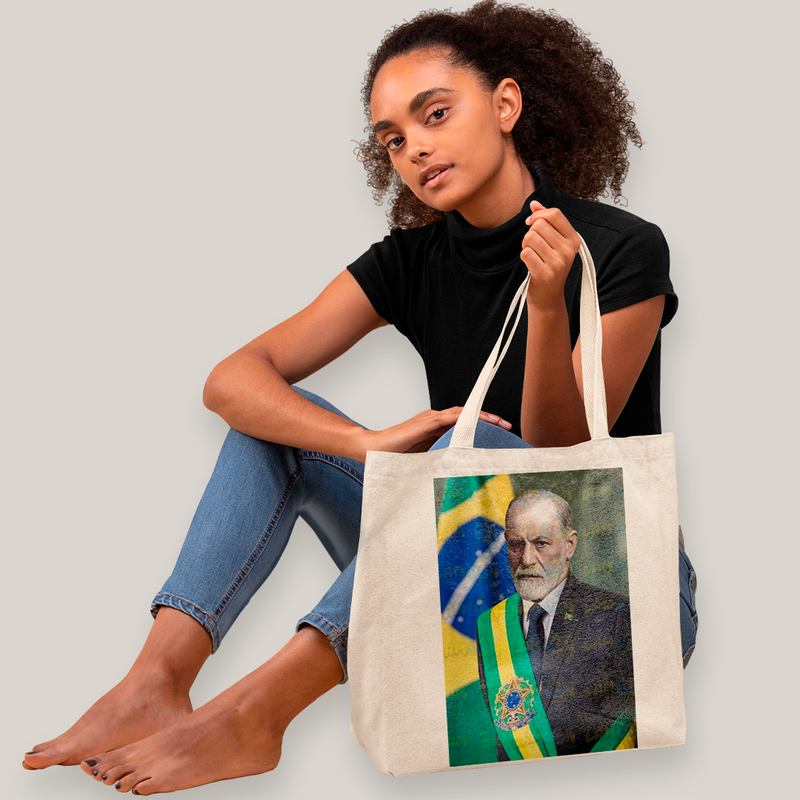Sacola Ecobag Bolsa 38X40 Algodão- Sigmund Freud psicologo presidente do brasil