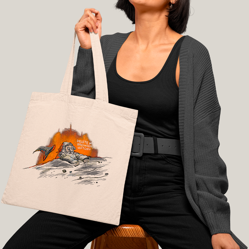 Sacola Ecobag Bolsa 38X40 Algodão - Gandalf Meme Deleta o histórico do meu navegador O Senhor dos Anéis