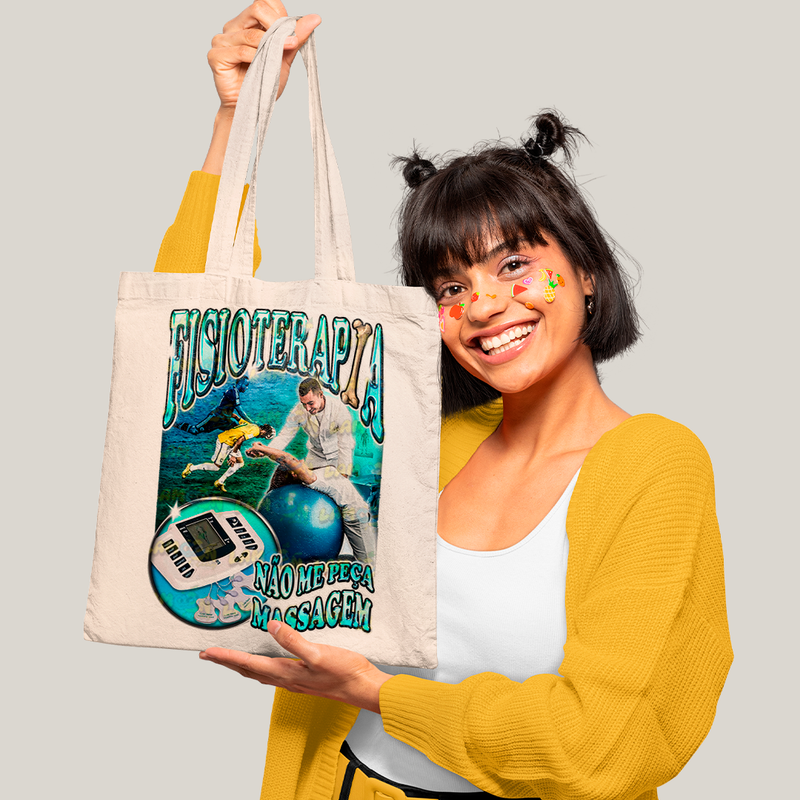 Sacola Ecobag Bolsa 38X40 Algodão- Fisioterapia Não Me Peça Massagem