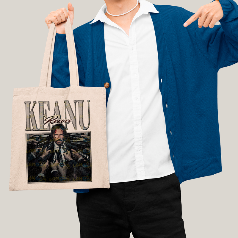 Sacola Ecobag Bolsa 38X40 Algodão- Keanu Reeves John Wick ator