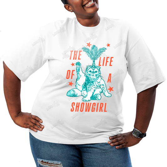 Camiseta Plus Size Algodão Taylor Swift Cat Showgirl