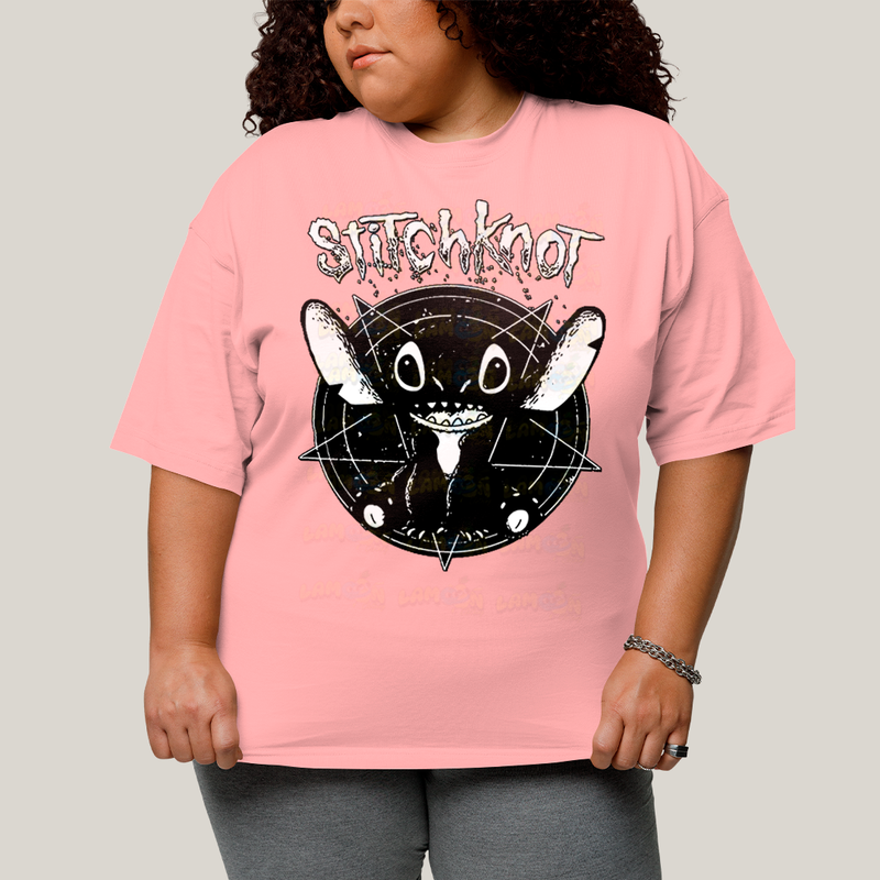 Camiseta Plus Size Algodão Unissex T shirt Stitchknot Lilo & Stitch