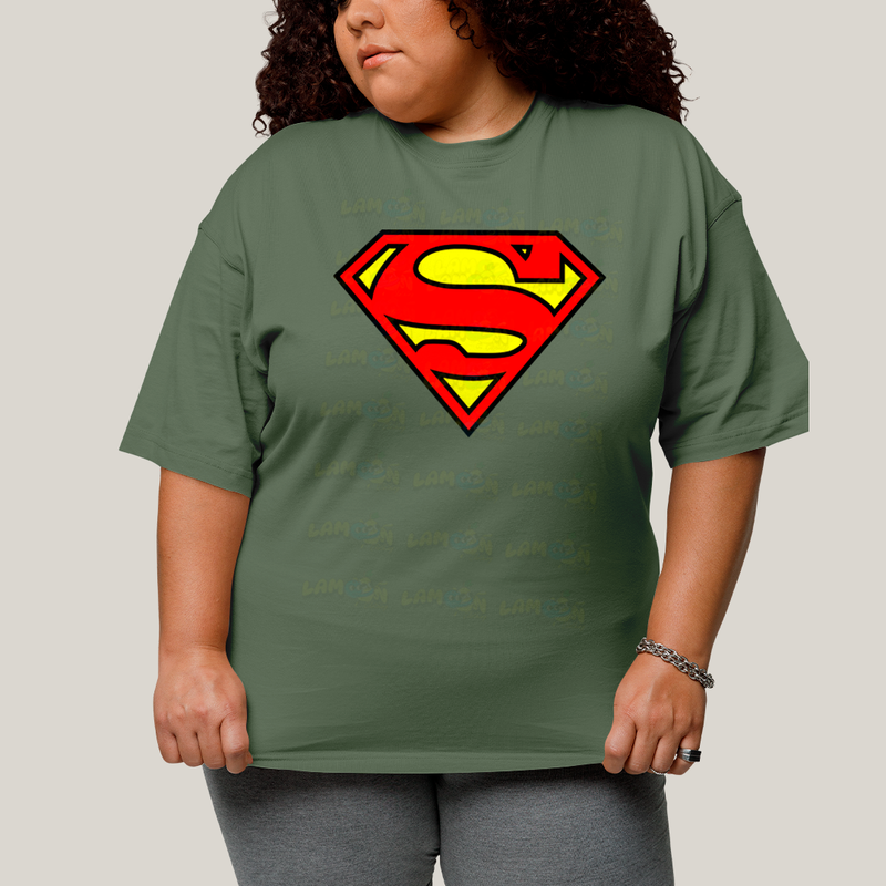 Camiseta Plus Size Algodão Unissex T shirt Superman Logo Clássica 2