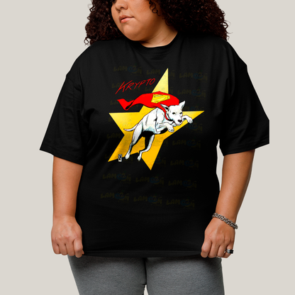 Camiseta Plus Size Algodão Unissex T shirt Superman Supercão Krypto Star