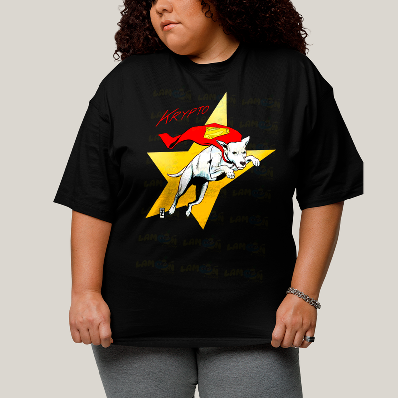 Camiseta Plus Size Algodão Unissex T shirt Superman Supercão Krypto Star