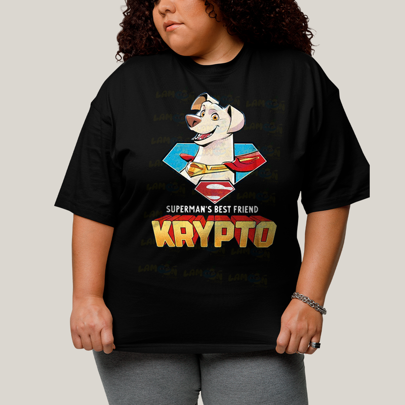 Camiseta Plus Size Algodão Unissex T shirt Superman Supercão Krypto