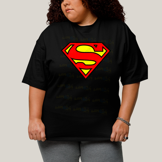 Camiseta Plus Size Algodão Unissex T shirt Superman Logo Clássica 2