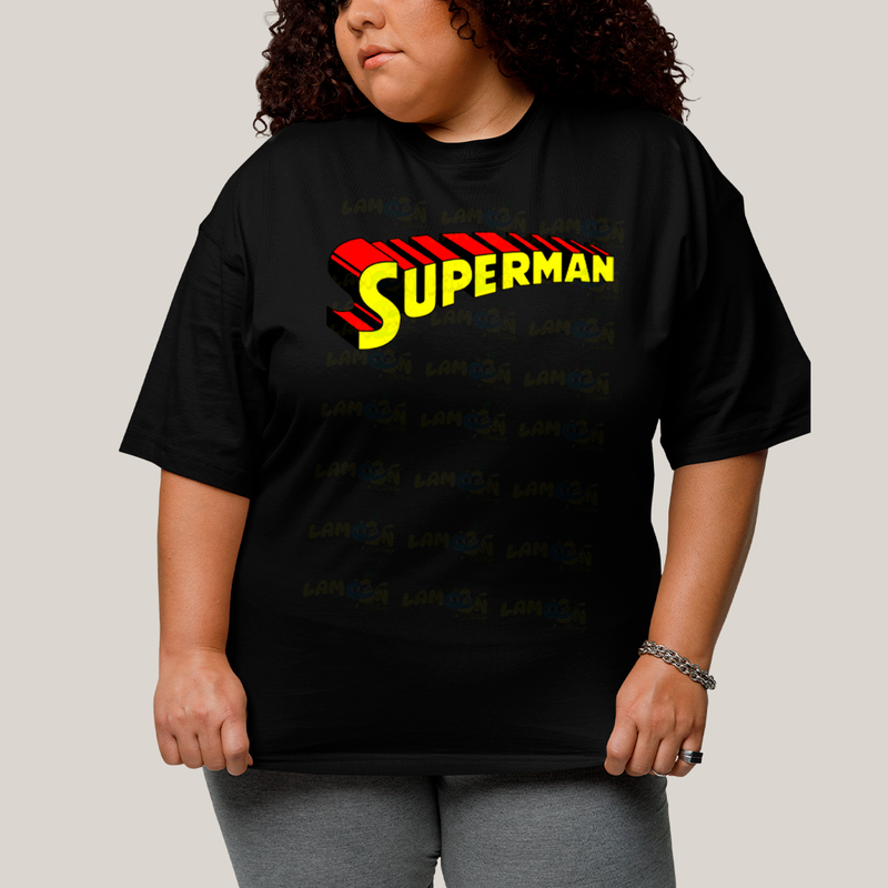 Camiseta Plus Size Algodão Unissex T shirt Superman Logo Clássica 1