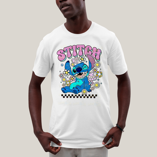 Camiseta Algodão Unissex T shirt Stitch Cute Vintage