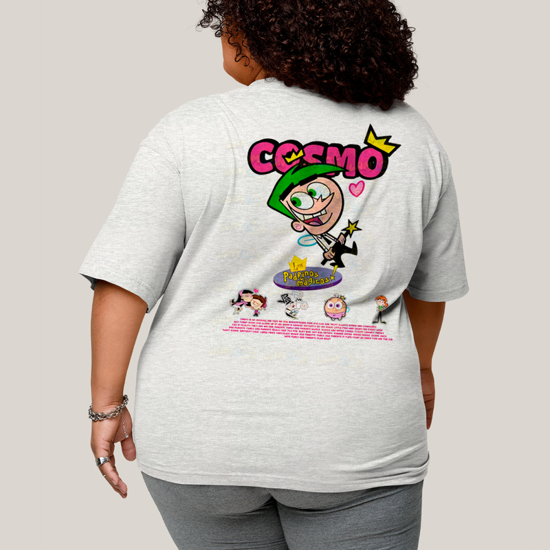Camisa Algodão Unissex T shirt PLus Size Cosmo & Wanda BFF ou casal FC
