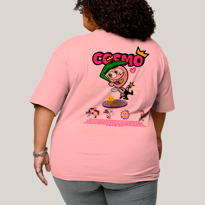 Camisa Algodão Unissex T shirt PLus Size Cosmo & Wanda BFF ou casal FC