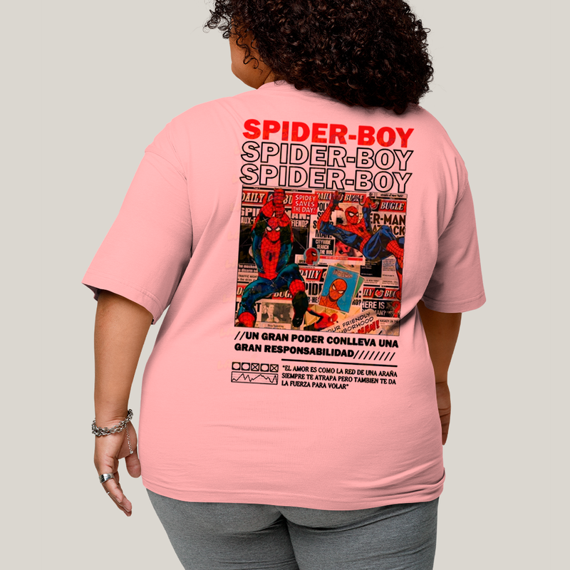 Camisa Algodão Unissex T shirt PLus Size Spider Boy & Spider Girl BFF ou casal FC