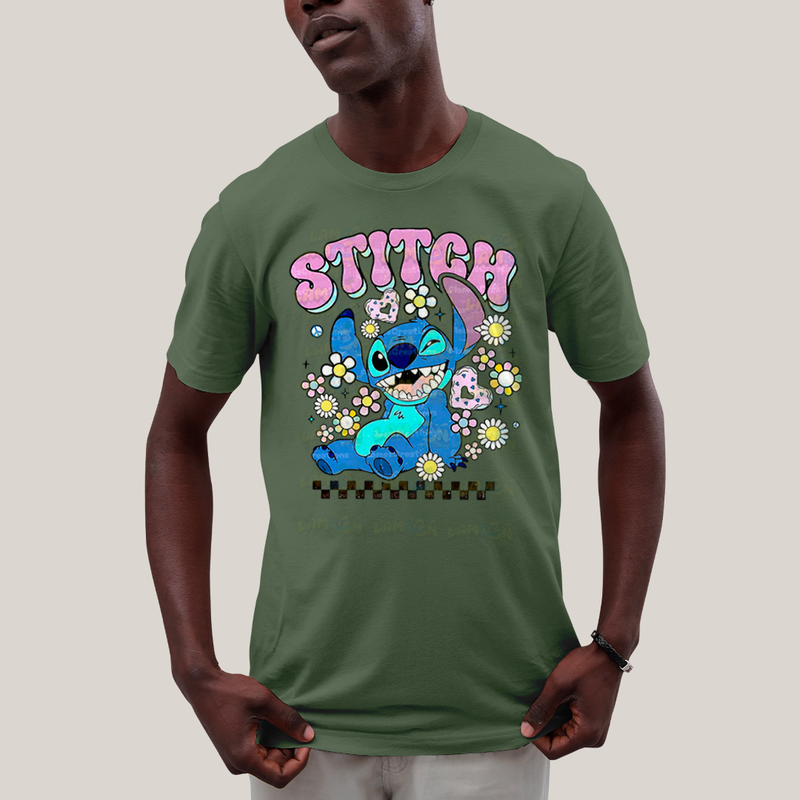 Camiseta Algodão Unissex T shirt Stitch Cute Vintage