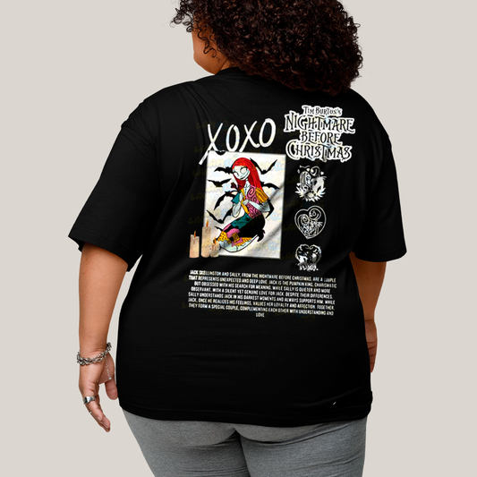 Camisa Algodão Unissex T shirt PLus Size Jack Skellington & Sally BFF ou casal FC