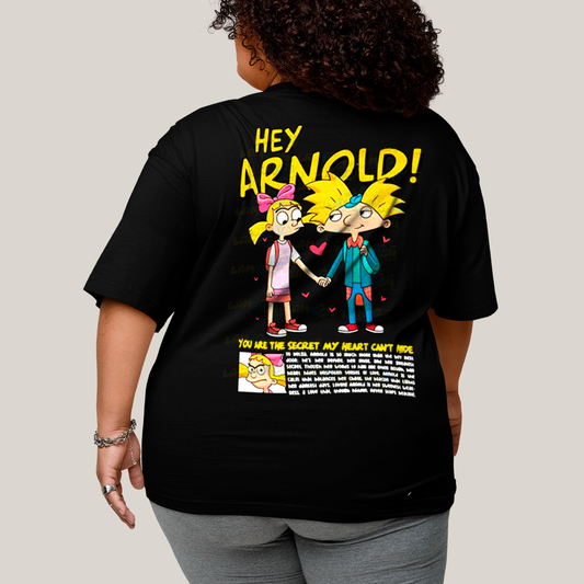 Camisa Algodão Unissex T shirt PLus Size Arnold & Helga BFF ou casal FC