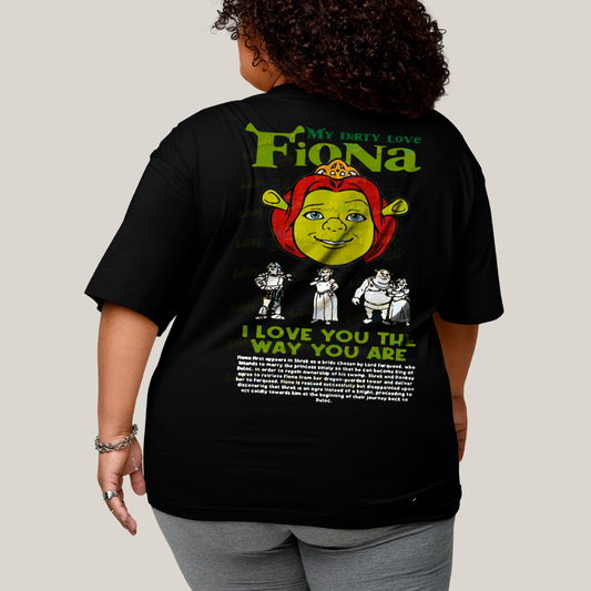 Camisa Algodão Unissex T shirt PLus Size Shrek & Fiona BFF ou casal FC