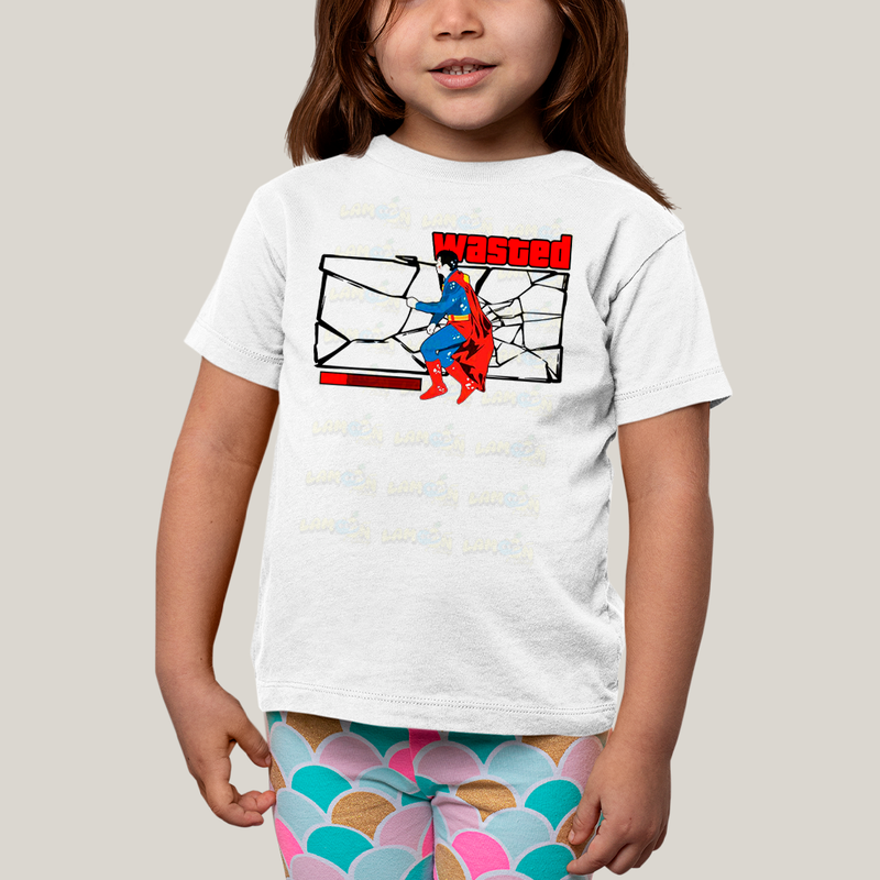 Camiseta Infantil Algodão Unissex T shirt Superman Wasted