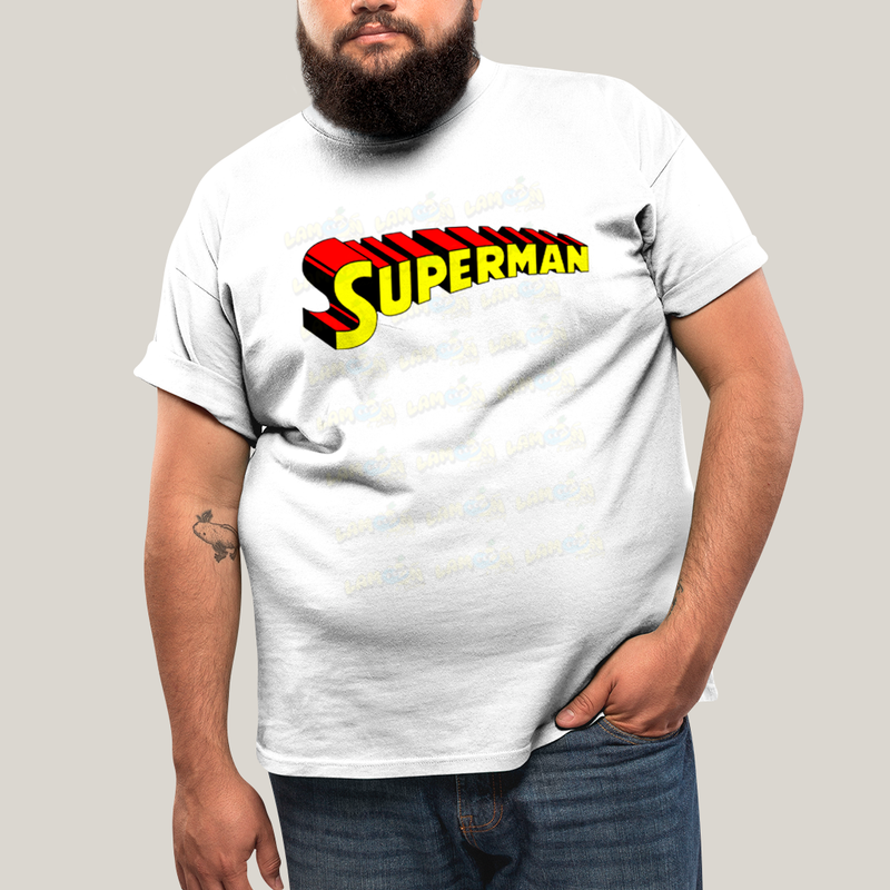Camiseta Plus Size Algodão Unissex T shirt Superman Logo Clássica 1