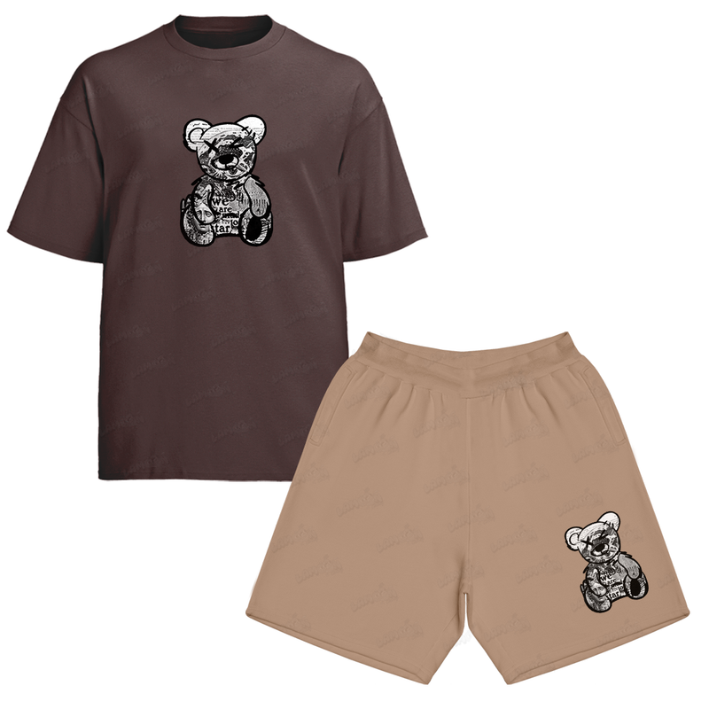 Kit Camiseta e Bermuda Moletom Urso X