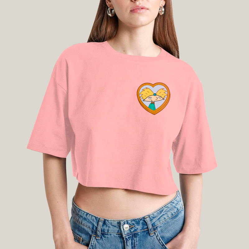 Cropped Oversized Algodão Unissex T shirt Arnold & Helga  BFF ou casal FC