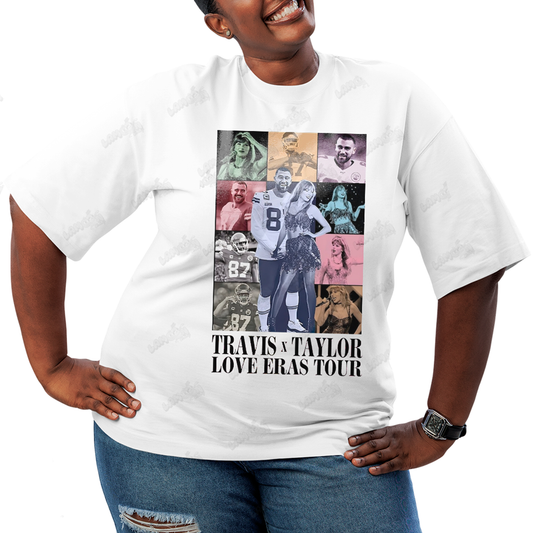 Camiseta Plus Size Algodão Travis x Taylor Love Eras Tour