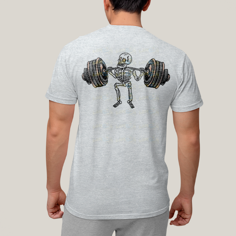 Camiseta Algodão Unissex T shirt Academia Rock in Roll Leg Day - Frente e Costas