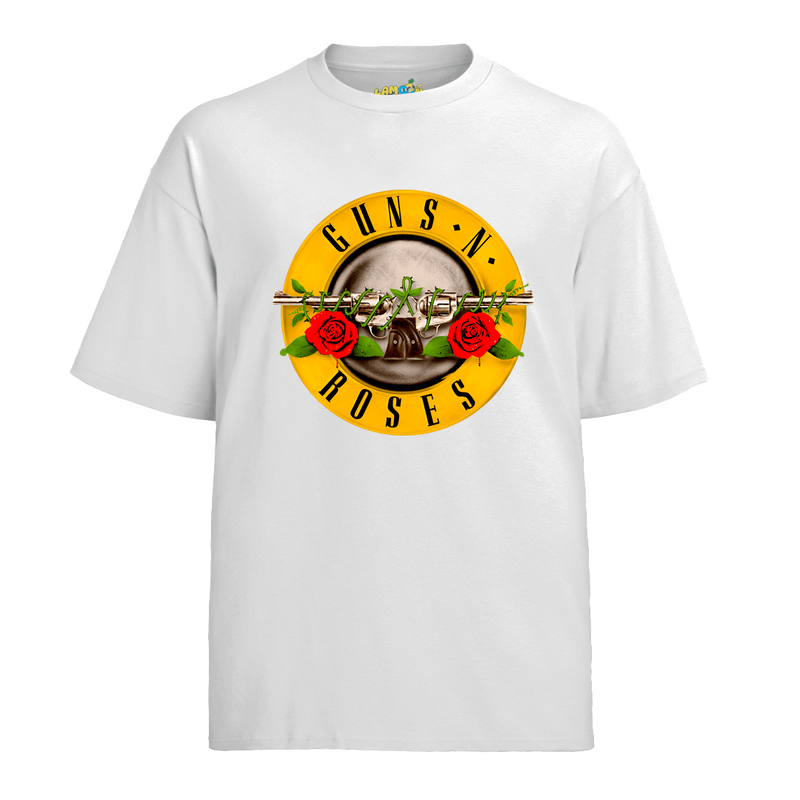 Camiseta Algodão Roses Banda Logo Vintage