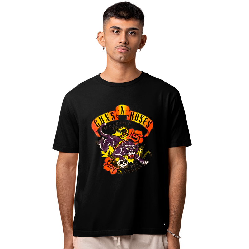 Camiseta Algodão Roses Banda Welcome To The Jungle