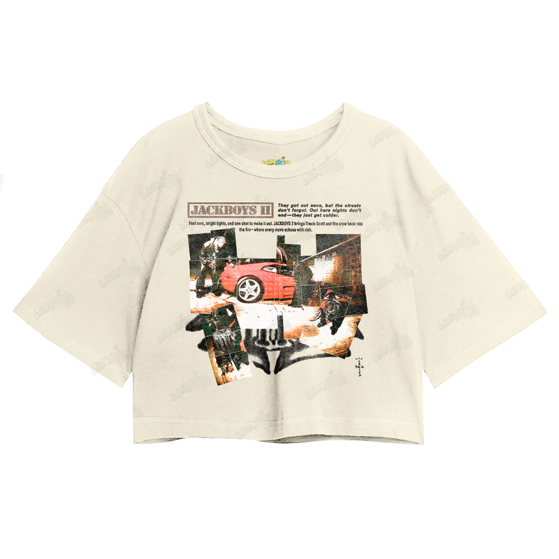 Cropped Oversized Algodão T shirt Travis Scott Jack Boys II