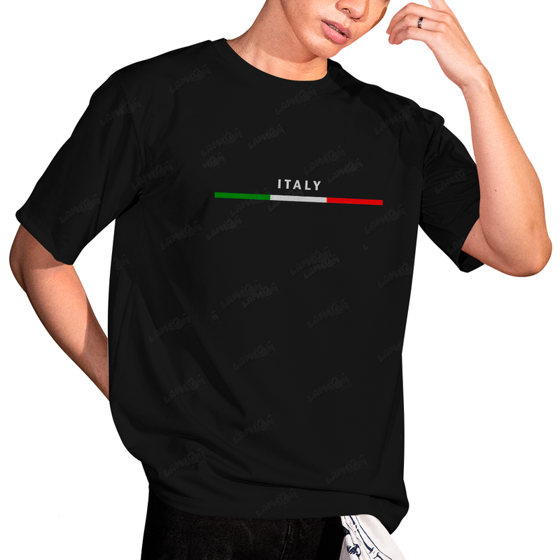 Camiseta Algodão Italy Bandeira PQ