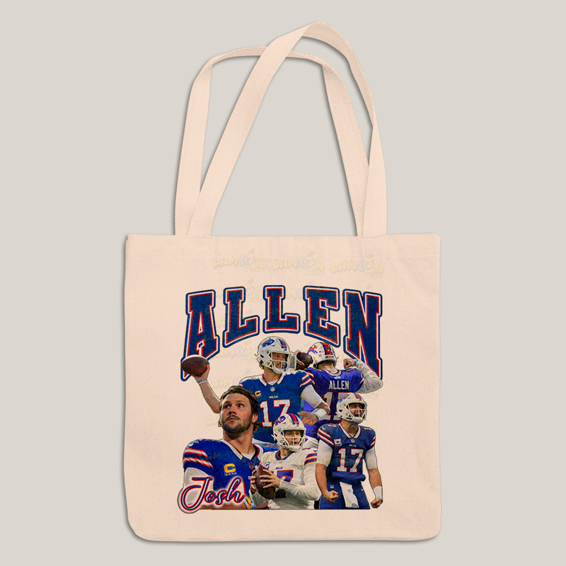 Sacola Ecobag Bolsa 38X40 Algodão- Josh Allen 17 Jogador de Futebol Americano FC