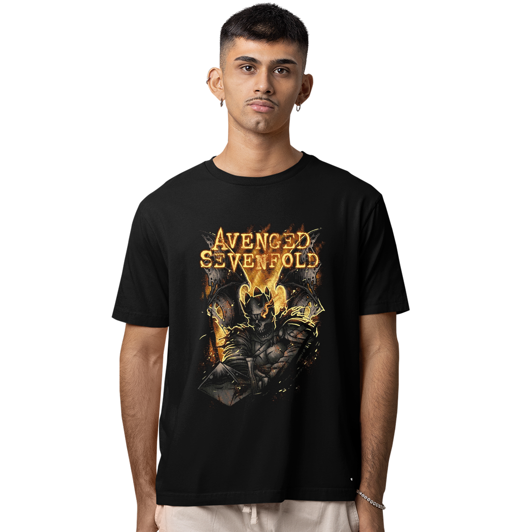 Camiseta Algodão Avenged Seven Fold Caveira Espada
