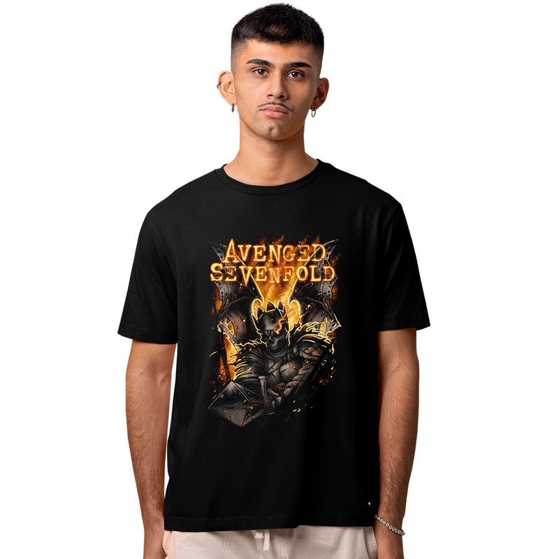 Camiseta Algodão Avenged Seven Fold Caveira Espada
