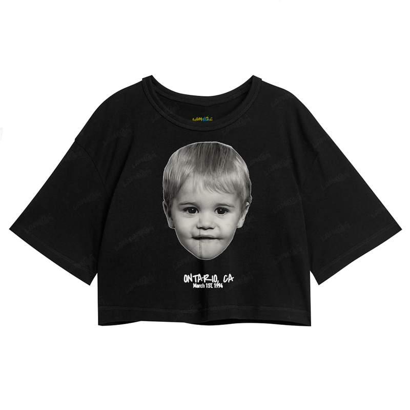 Cropped Oversized Algodão Justin Bieber Ontario