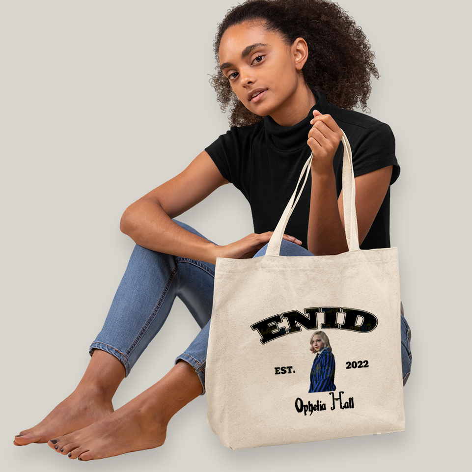 Sacola Ecobag Bolsa 38X40 Algodão- Wandinha Enid Est 2022